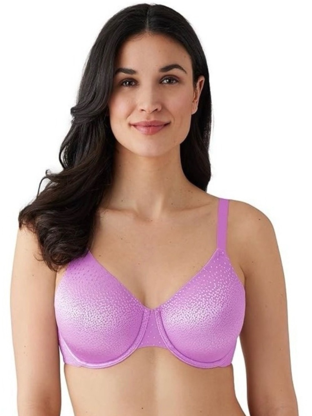 Wacoal 857303 Back Appeal Minimizer Bra Size 32G Rose Dust Pink Purple Polka Dot
